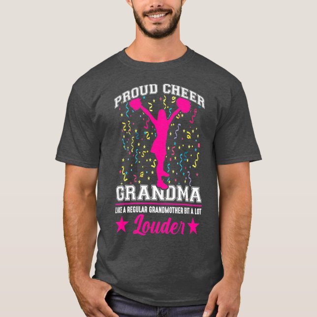 Cheerlead Grandma Family Support Cheerledare T Shirt (Framsida)