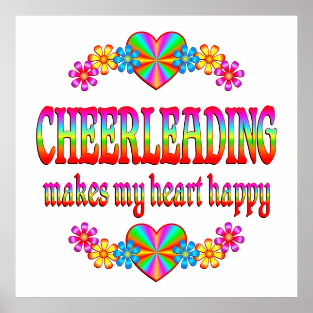 Cheerlead Heart Lycklig Poster (Framsidan)