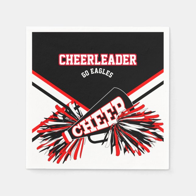 Cheerlead in White, Red and Black Pappersservett (Framsidan)
