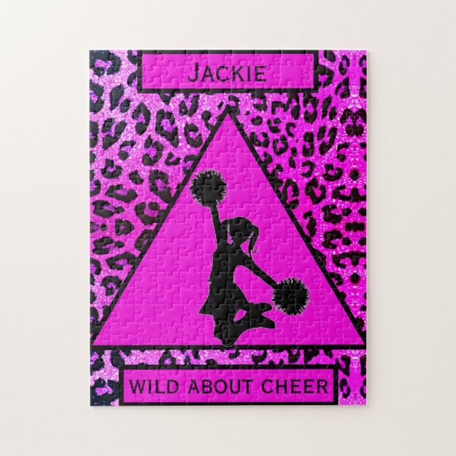 Cheerlead Leopard Vild om Cheer Puzzle Pussel (Vertikal)