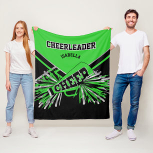 📣 Cheerlead - Lime Green, Silver & Black 2 Fleecefilt