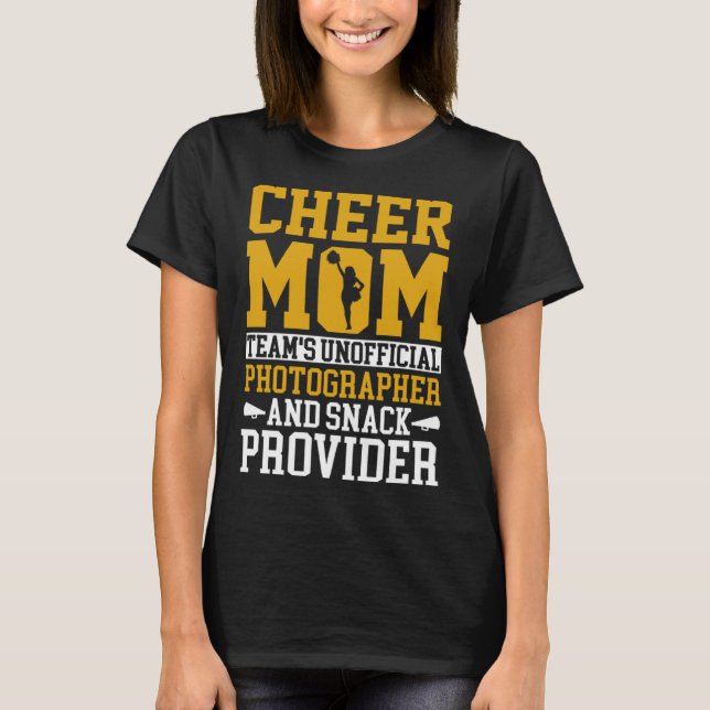 Cheerlead Mamma Unofficial Photographer Snack Pro T Shirt (Framsida)