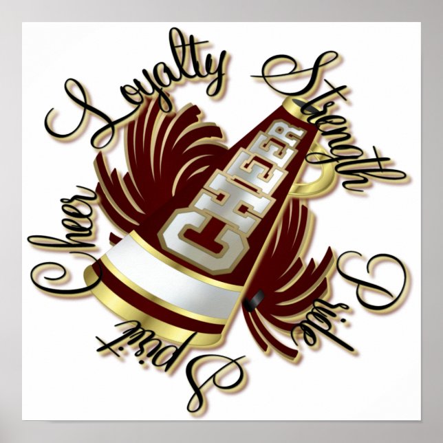 Cheerlead Maroon och Guld Quties Poster (Framsidan)