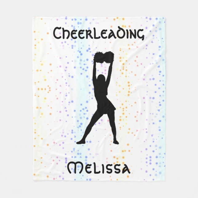 Cheerlead Rainbow Confetti Personlig Fleecefilt (Framsidan)