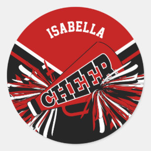 📣 Cheerlead - Red, Black and White Runt Klistermärke