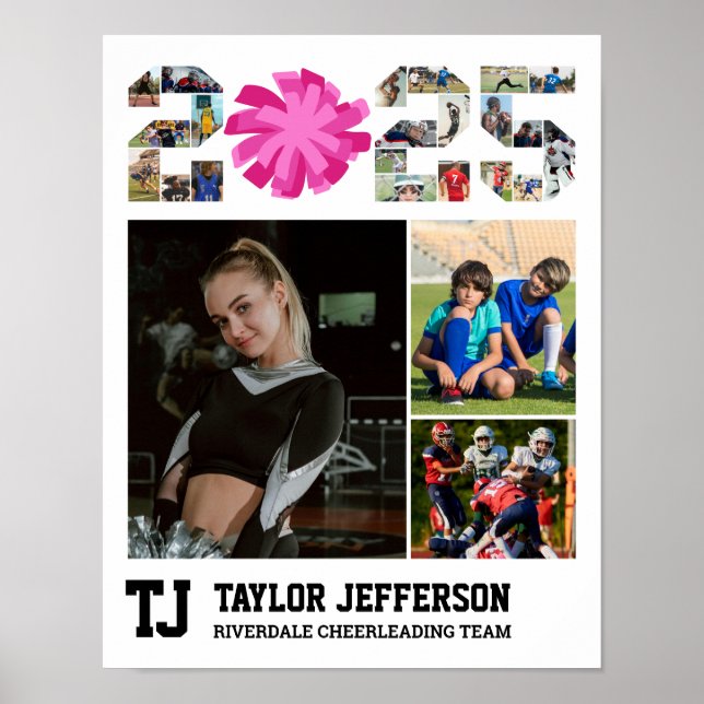 Cheerlead Senior 2025 Sports Photo Collage Poster (Framsidan)