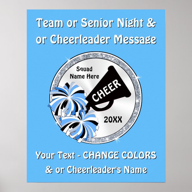 Cheerlead Senior Nght Poster idéer, din text (Framsidan)