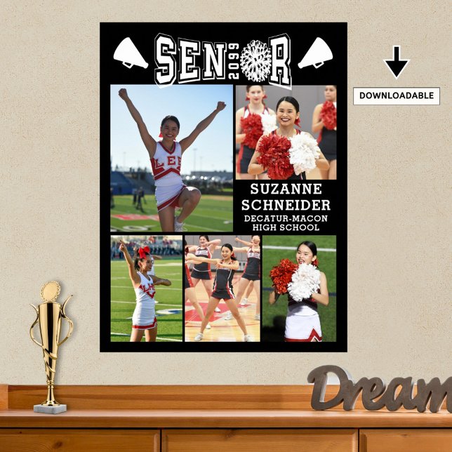 Cheerlead Senior Studenten 5 Photo Collage Poster (Skapare uppladdad)
