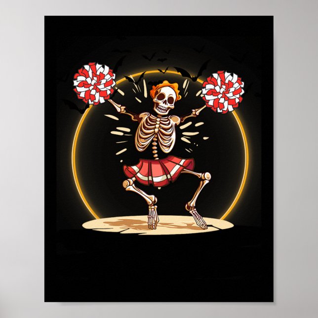 Cheerlead Skeleton Halloween Cheer Skeleton Che Poster (Framsidan)