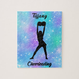 Cheerlead Snowflake Färg Blast med hennes Namn Pussel
