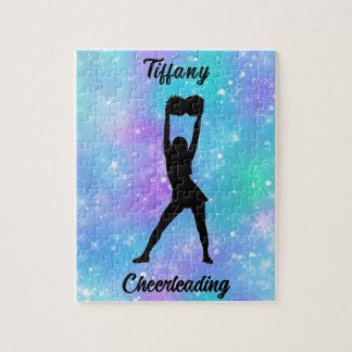 Cheerlead Snowflake Färg Blast med hennes Namn Pussel