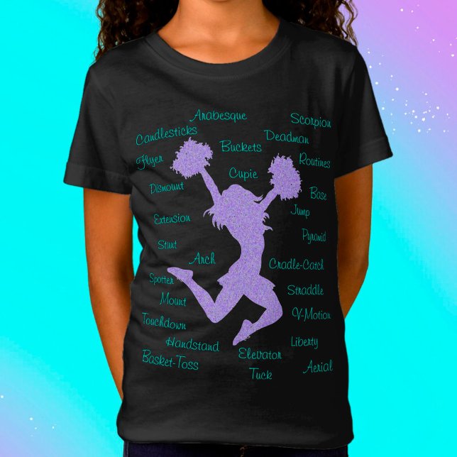 Cheerlead Terms Typography T-Shirt (Skapare uppladdad)