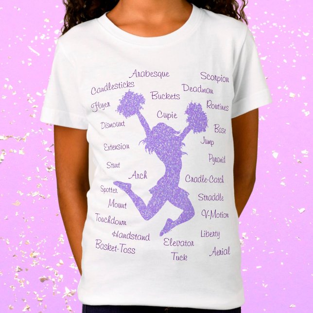 Cheerlead Terms Typography T-Shirt (Skapare uppladdad)