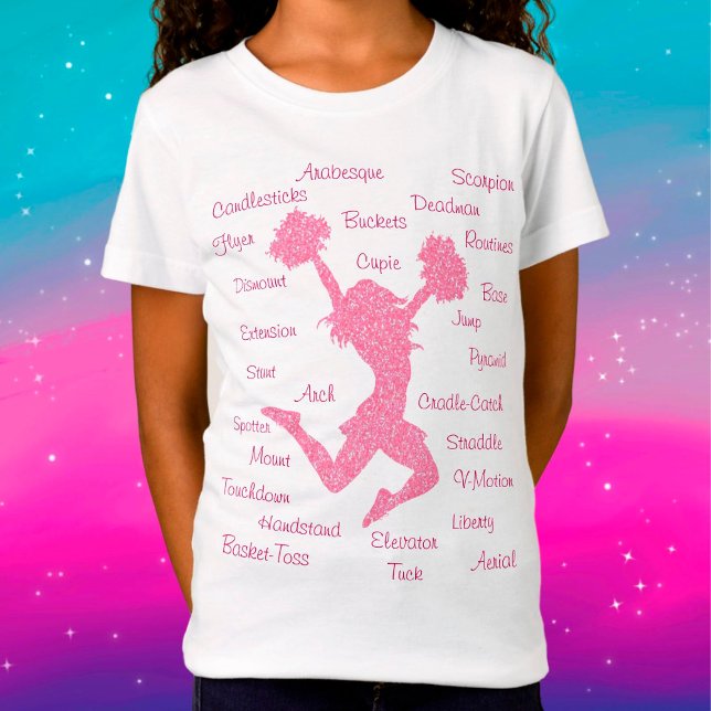 Cheerlead Terms Typography T-Shirt (Skapare uppladdad)