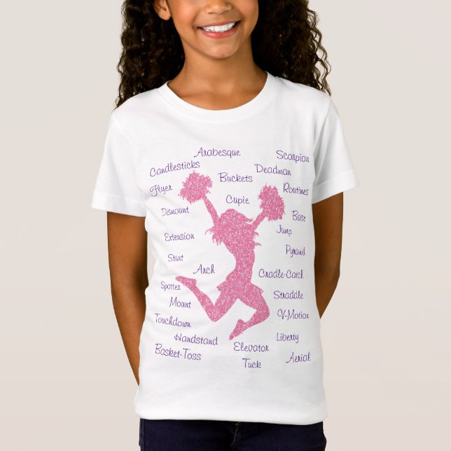 Cheerlead Terms Typography T-Shirt (Framsida)