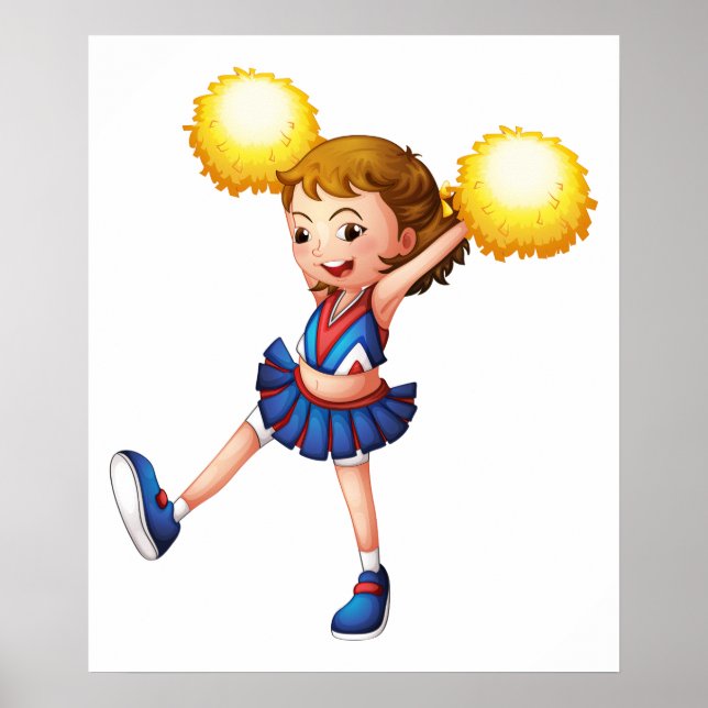 Cheerlead with Gult Pom Poms Poster (Framsidan)