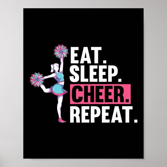 Cheerleader Ät Sova Cheer Upprepa Cheerande Cheerl Poster (Framsidan)