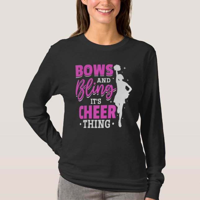 CheerLeader Bows och Bling Det är Cheer T Shirt (Framsida)