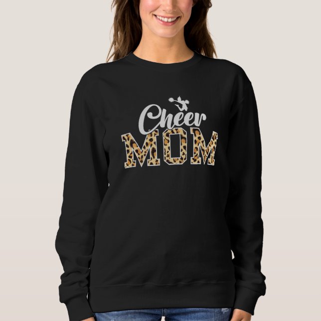 Cheerleader Cheerleading Cheer Mamma Leopard T Shirt (Framsida)