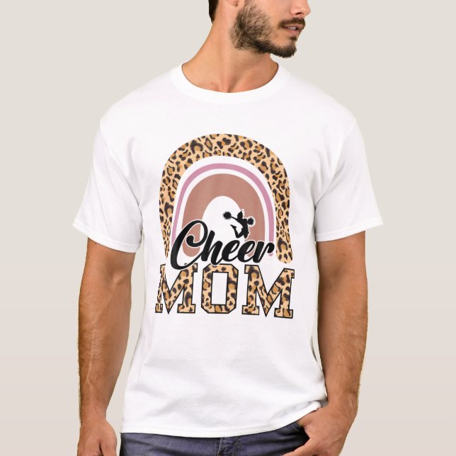Cheerleader Cheerleading - Cheer Mom Leopard T Shirt (Framsida)
