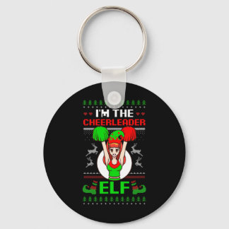 Cheerleader Elf Design Christmas Cheerleading  Nyckelring