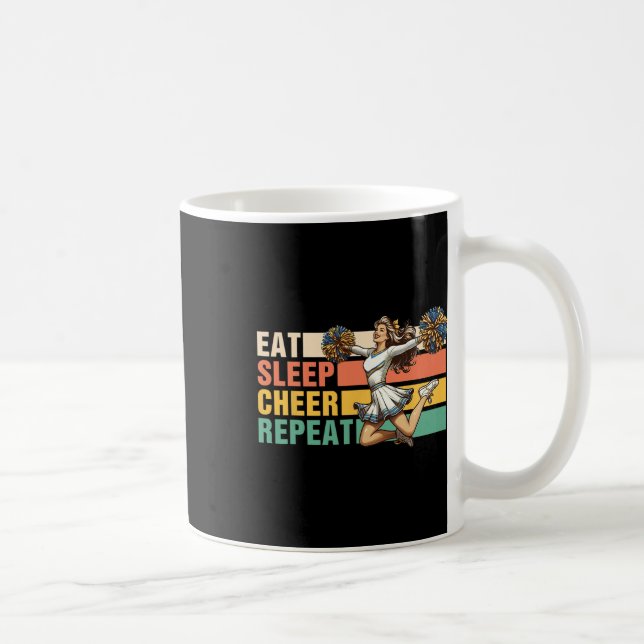 Cheerleader Flicka Cheerleading Dans Äta Sova Chee Kaffemugg (Höger)