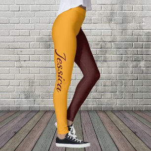 Cheerleader för FÄRGER Maroon och Guld Leggings