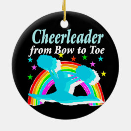 CHEERLEADER FRÅN BÅDA TILL LÅDA JULGRANSPRYDNAD KERAMIK