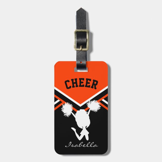CheerLeader Girl i Orange Bagagebricka (Vertikal Framsida)