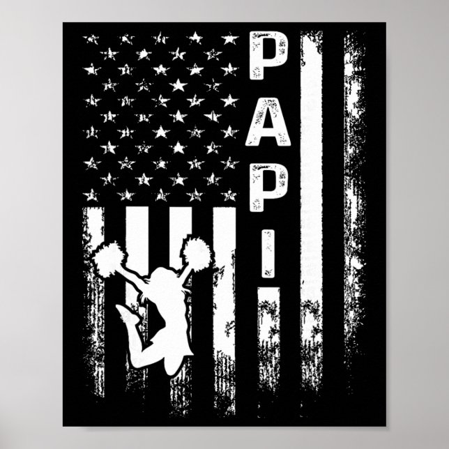 Cheerleader Glädjerop Papi Amerikansk Flagga Vinta Poster (Framsidan)