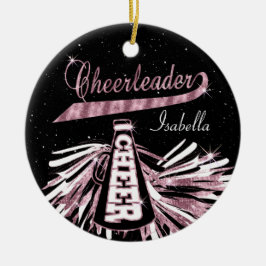 CheerLeader 📣 💖 Glam- Black and Rosa Julgransprydnad Keramik
