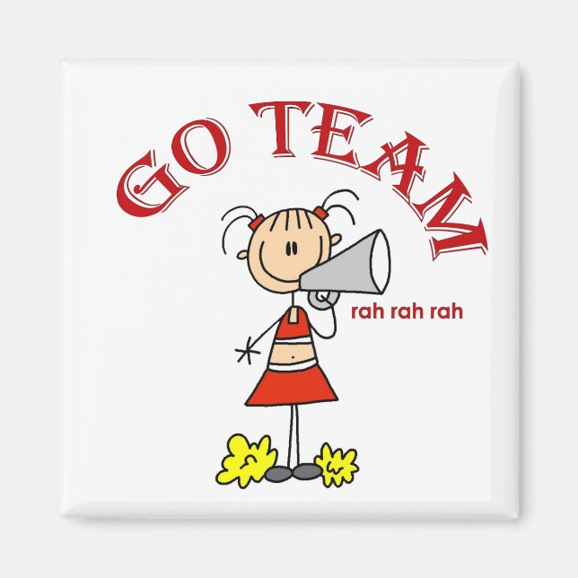 Cheerleader Go Team T-shirts och presenter Magnet (Framsidan)