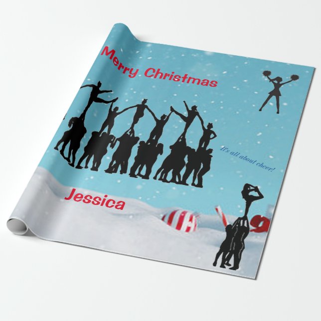 CheerLeader "God jul" Presentpapper (Utrullad)