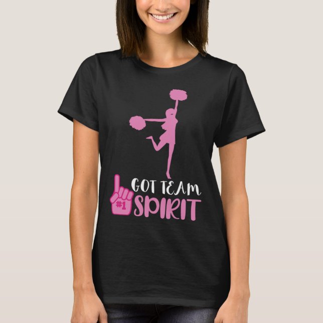 Cheerleader Got Team Spirit Cheer Squad Team Girl  T Shirt (Framsida)