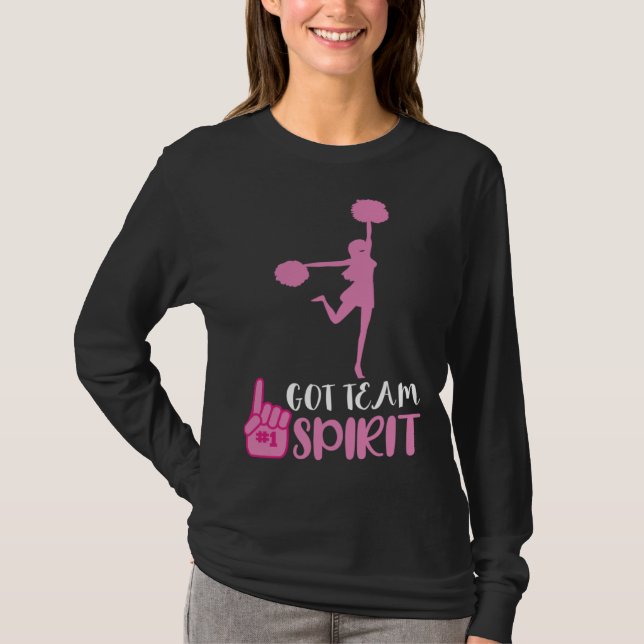 Cheerleader Got Team Spirit Cheer Squad Team Girl  T Shirt (Framsida)