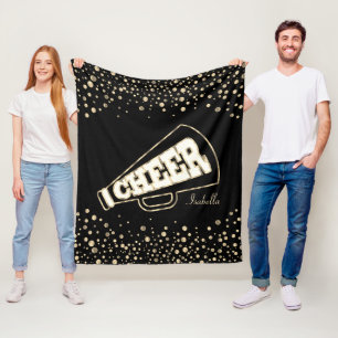 Cheerleader - Guld Dots and Black Fleecefilt