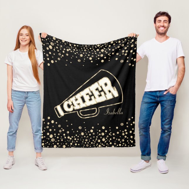 CheerLeader 📣 💖 - Guld Dots and Black Fleecefilt (På plats)