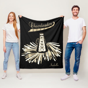 CheerLeader 📣 💖 - Guld Glitter och Black Fleecefilt