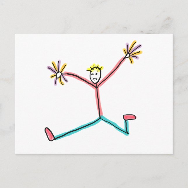Cheerleader Hoppande Pinnefigur Vykort (Framsida)