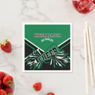 CheerLeader i Grönt, Vit och Svart Pappersservett
