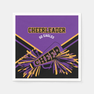 CheerLeader i Lila, Guld och Black Pappersservett