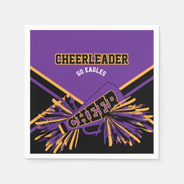 CheerLeader i Lila, Guld och Black Pappersservett (Framsidan)