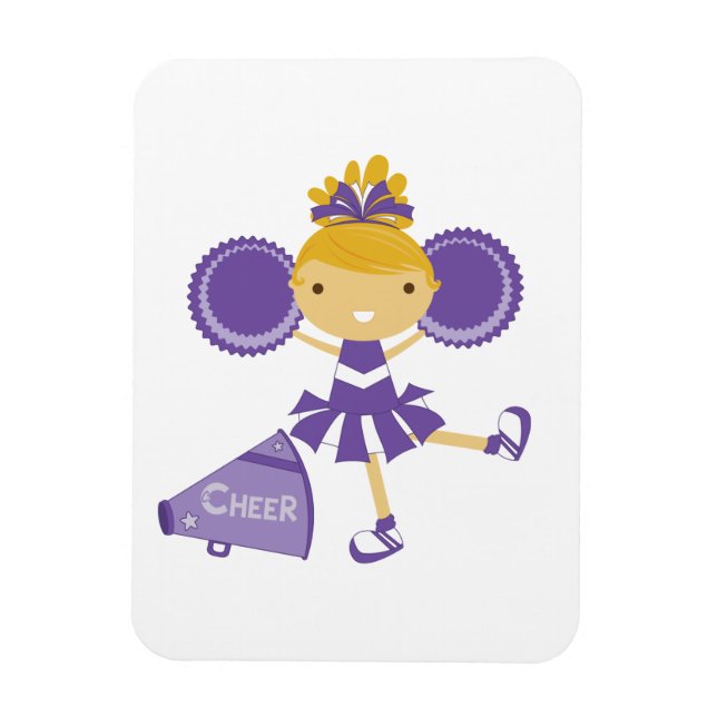 Cheerleader i lila magnet (Vertikal)