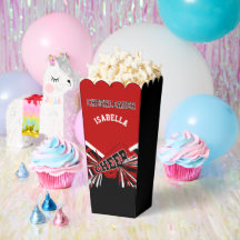 Cheerleader i rött, vitt och svart