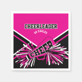 CheerLeader i Shock rosa, White and Black Pappersservett
