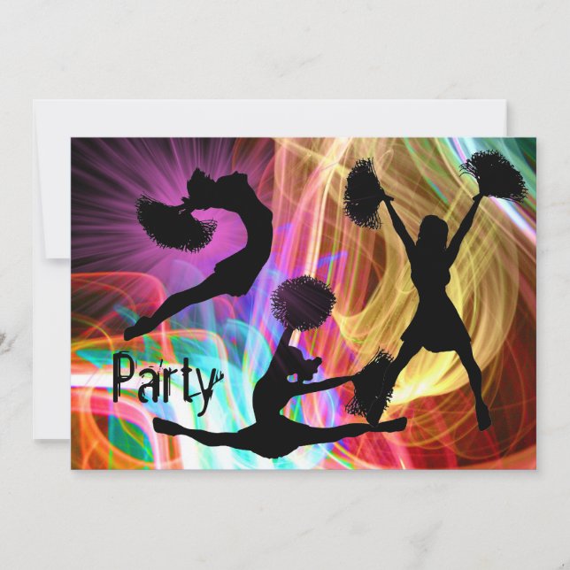 Cheerleader in Electric Laser Show Inbjudningar (Framsida)