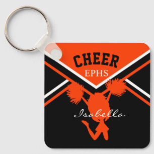 CheerLeader in Orange and Black Nyckelring
