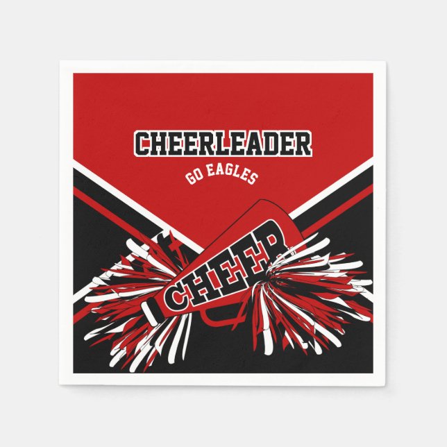 Cheerleader in Red, White and Black Pappersservett (Framsidan)