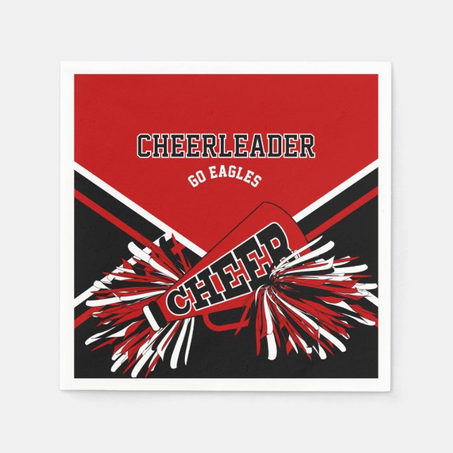 Cheerleader in Red, White and Black Pappersservett (Framsidan)
