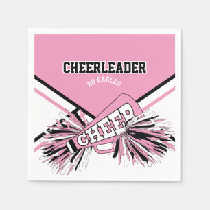 CheerLeader in Rosa, White and Black Pappersservett